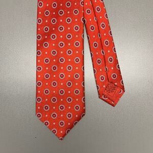 BRIONI Red White Floral Silk Tie
